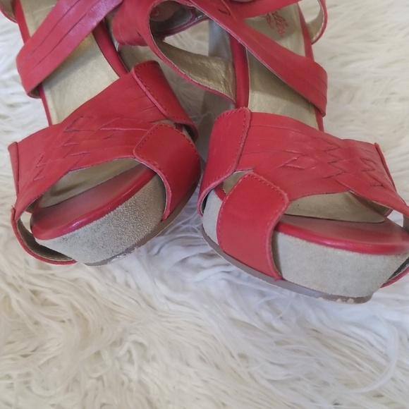 Seychelles red leather wedges - Picture 6 of 8